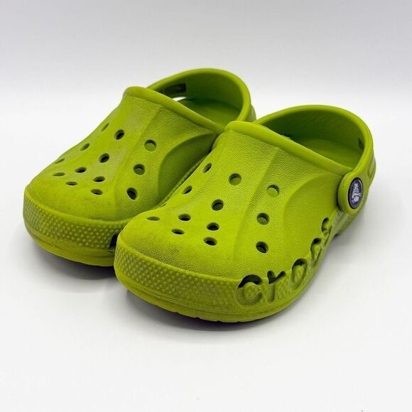 Crocs Classic Lime Green Sandals - Kids US C9 - Picture 2 of 12